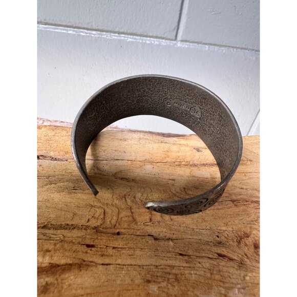 St Justin Pewter Celtic Spiral Patterned Open Cuff Bracelet - Picture 5 of 7